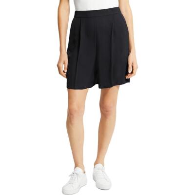 

Женские плиссированные мини-шорты с высокой посадкой Theory Petites BHFO 6444, Navy, M0409204