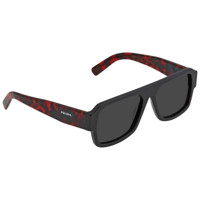 Pre-owned Prada Dark Gray Browline Men's Sunglasses Pr 22ys 1ab5s0 56 Pr 22ys 1ab5s0 56