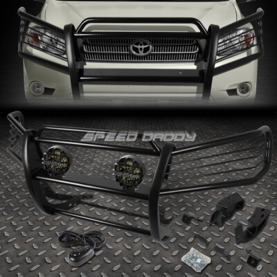 ЧЕРНАЯ ЩЕТКА ДЛЯ ЗАЩИТЫ РЕШЕТКИ РАДИАТОРА + КРУГЛАЯ ДЫМЧАТАЯ ПРОТИВОТУМАННАЯ ФАРА ДЛЯ TOYOTA HIGHLANDER XU20 01-07