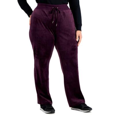 

Calvin Klein Женские фиолетовые велюровые удобные брюки с кулиской  BHFO 3557, Aubergine