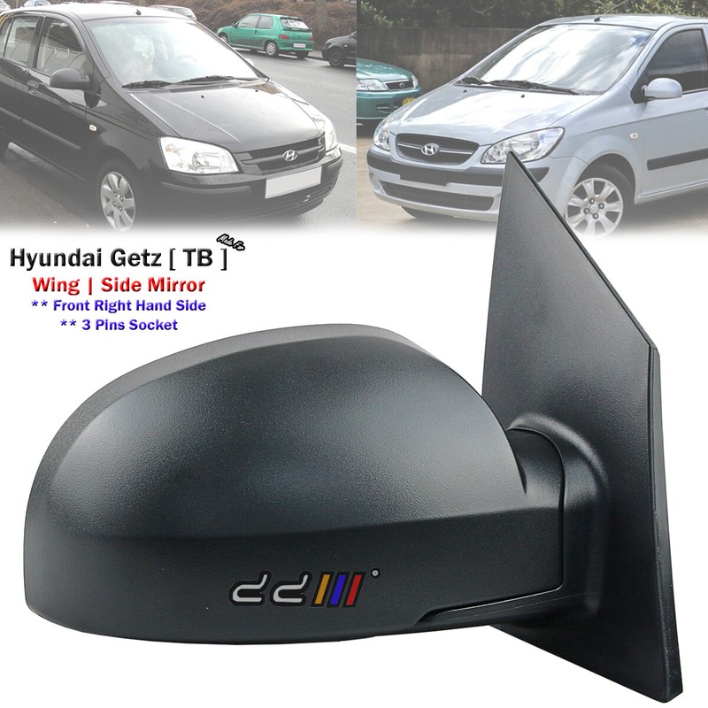 Front Right Black Electric Door Side Mirror 3 Pins For Hyundai Getz TB 2002-2009