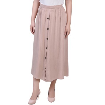 Женская юбка миди на пуговицах Petites из коллекции NY Collection BHFO 2958