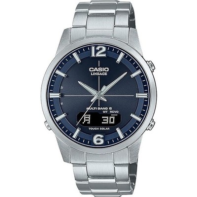 Herrenuhr Casio LINEAGE Multi Band 6 Tough Solar Silberfarben [Ø 40 mm]