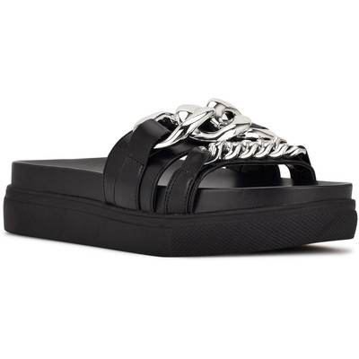 Ботинки сандалий Nine West Womens Nope Slip On Platform Chains Slide BHFO 3547