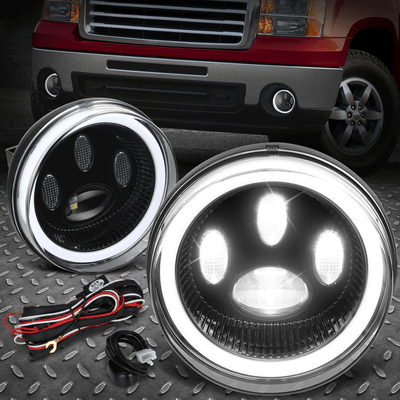 ДЛЯ 07-14 SIERRA 1500-3500 LED DRL HALO RING ПРОЕКТОР ПРОТИВОТУМАННЫХ ФАР + ПЕРЕКЛЮЧАТЕЛЬ CLEAR