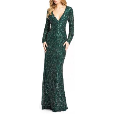 Женское официальное вечернее платье Mac Duggal, украшенное блестками, BHFO 7970