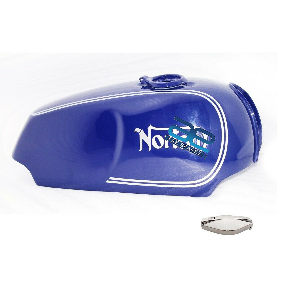 For Norton Commando Roadster 850 Fuel Gas Petrol Tank Blue Paint With Panel &  Cap