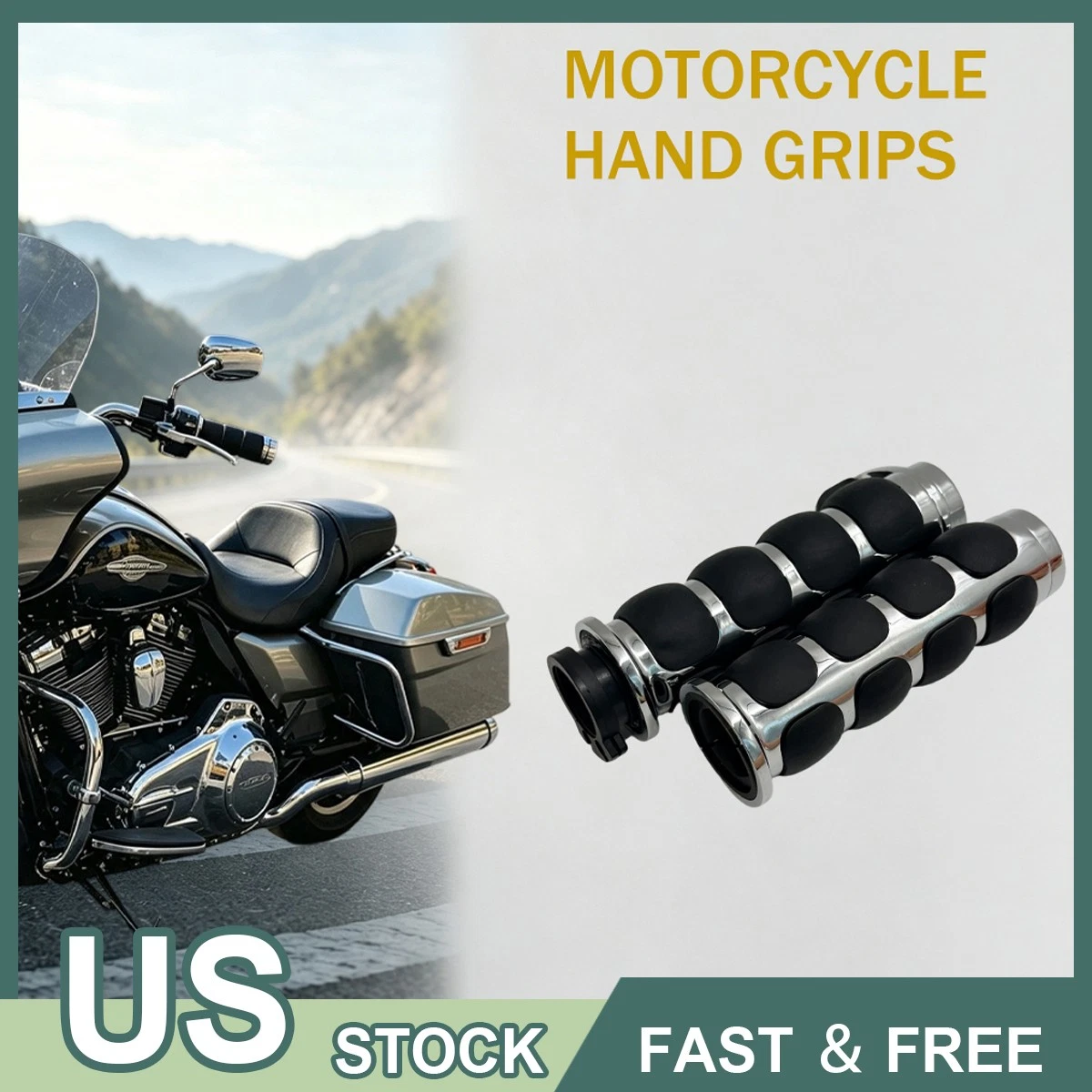 For Harley Road King Softail Electra Glide 1" Motorcycle Handle Bar Hand Grips.