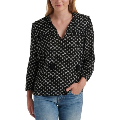 Женская футболка-пуловер Lucky Brand с принтом Miriam Black-Ivory XS BHFO 6132