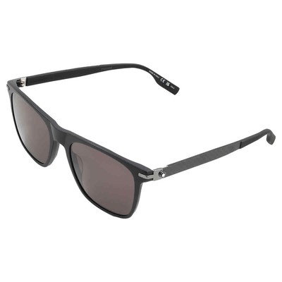 Pre-owned Montblanc Grey Square Men's Sunglasses Mb0248s 001 55 Mb0248s 001 55 In Gray
