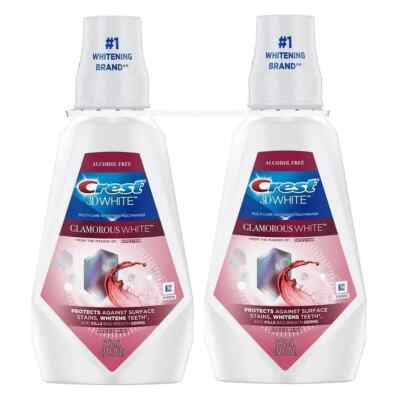 Crest 3D White Glamorous White Alcohol Free Whitening Mouthwash,(32 fl. oz.,2 pk