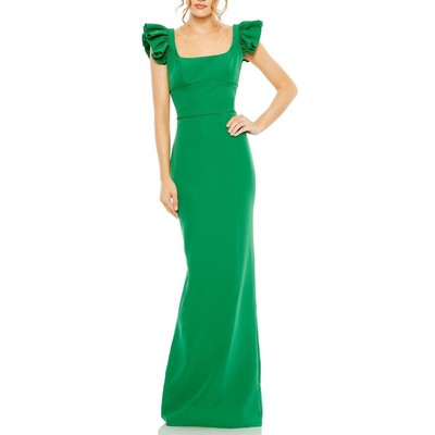Женское зеленое вечернее платье Ieena for Mac Duggal с оборками 12 BHFO 6167