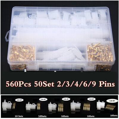 Boxed Car Male Female Wires Connectors + Housing Kit 2.8mm 2/3/4/6/9 Way Pins