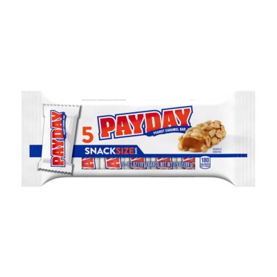 3 PACKS Of  Payday Peanut Caramel Candy Bars Snack Pack, 5 Ct