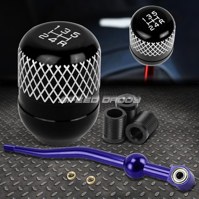 КОРОТКИЙ ПЕРЕКЛЮЧАТЕЛЬ ПЕРЕДАЧ ИЗ СИНЕГО АЛЮМИНИЯ С ДВОЙНЫМ ИЗГИБОМ + ЧЕРНАЯ 5-СТУПЕНЧАТАЯ РУЧКА С СЕТКОЙ ДЛЯ EK/ EJ/ EG/DC