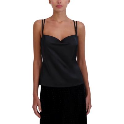 BCBGMAXAZRIA Женское атласное платье с капюшоном и двойным ремешком Cami Shell BHFO 7759