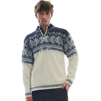 Pre-owned Dale Of Norway Vail Sweater - Men's Off White/smoke/midnight Navy/navy, S