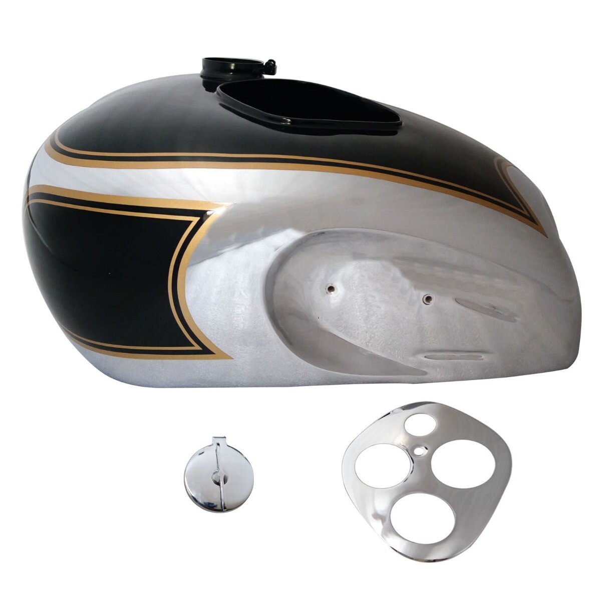 Fits Triumph Tiger T80 Gas Petrol Gas Fuel Tank Chrome & Black Painted with Cap