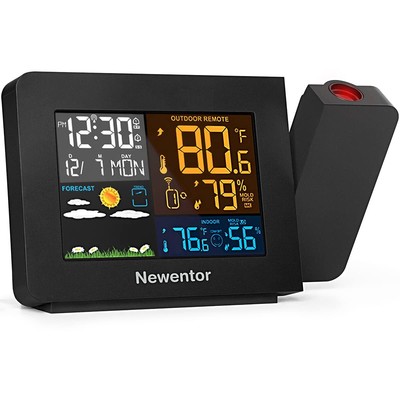 Atomic Projection Alarm Clock With Weather Station For Bedrooms Projector Clocks