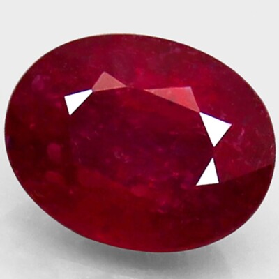 2.45CT RUBY GEMMY REDS HINTS OF PINK HEATED OVAL GEMSTONE (MOZAMBIQUE)