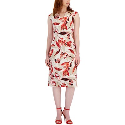 

Женское красное платье-футляр миди с цветочным принтом Connected Apparel  BHFO 8755, Sand
