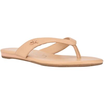 

Calvin Klein Womens Sabella Leather Slip On Flats Thong Sandals Shoes BHFO 7625, Sabella