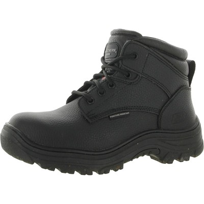 

Skechers Мужские черные кожаные рабочие туфли Tarlac 9 Wide (E) BHFO 9510, Черный