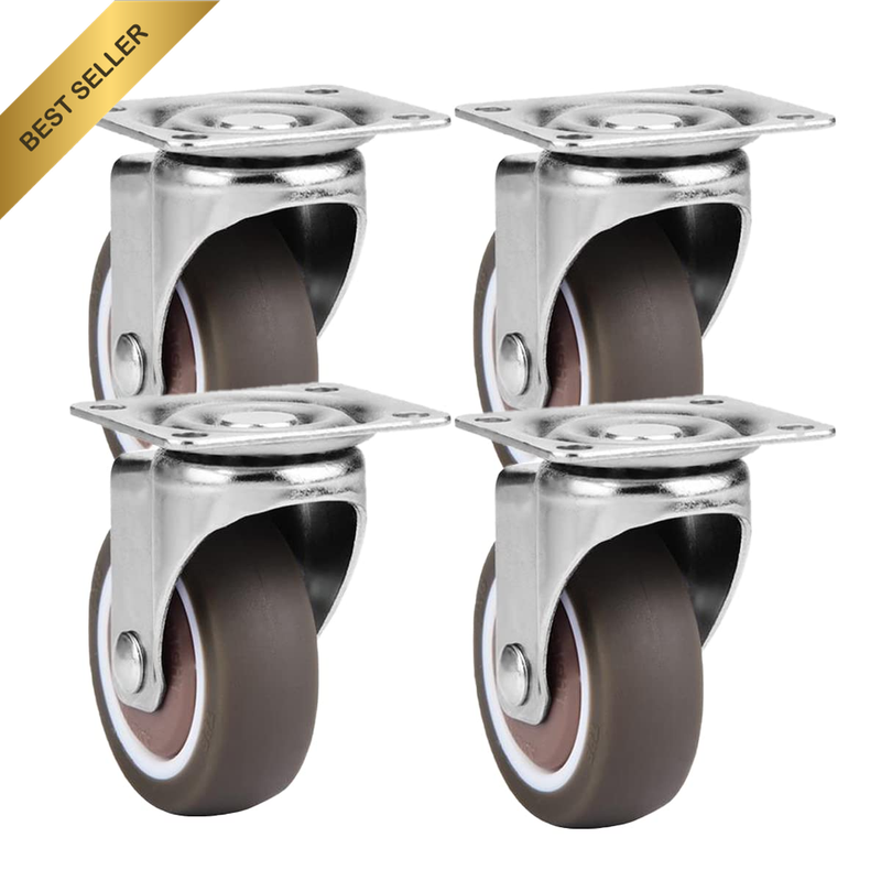 Swivel Castors Wheels Set, Mute Top Plate Castor Wheels 25Mm Ball Bearing Wheels