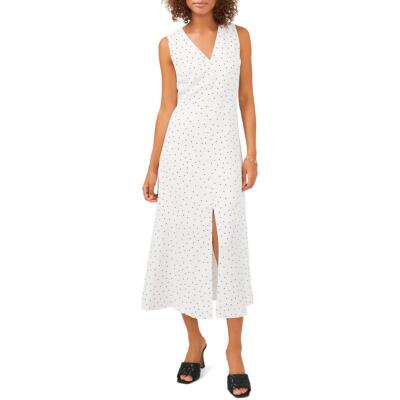 

Женское длинное летнее платье миди на пуговицах спереди Vince Camuto BHFO 5623, New ivory