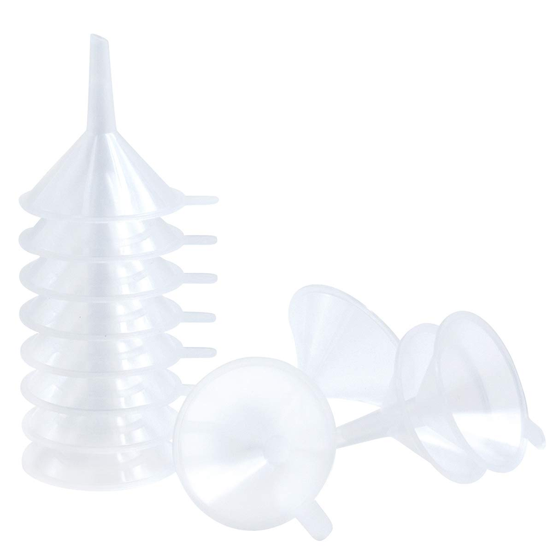Small Plastic Funnel Set, 2.16 Inch Clear Mini Funnels (12 Pack) | Mini Transpar