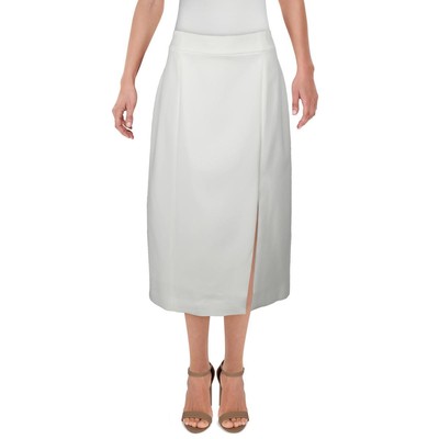 

BCBGMAXAZRIA Женская офисная юбка-карандаш из крепа цвета слоновой кости с разрезом сбоку  BHFO 8986, Off white