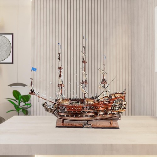 27 Деревянная коричневая лодка Solei Royal Medium Boat Декоративная лодка ручной росписи
