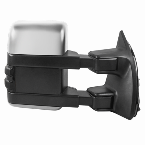 Pair Chrome Power Heated Tow Mirrors For 1999-2007 Ford F250 F350 F450 F550