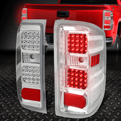 [ПОЛНЫЙ СВЕТОДИОД] ДЛЯ 14-19 CHEVY SILVERADO GMC SIERRA ЗАДНИЙ СТОП-СИГНАЛ, ХРОМИРОВАННЫЙ