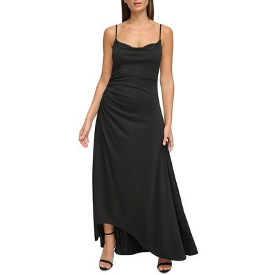 DKNY Womens Black Asymmetric Dressy Ruched Evening Dress 8 BHFO 1714