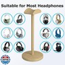Cyfromt Universal Headphone for Desk Hanger Holder Organizer Keeper Racks Storage Mount Gaming Headset Stand Premium Functional Craftmanship Headset Stand (Wooden)