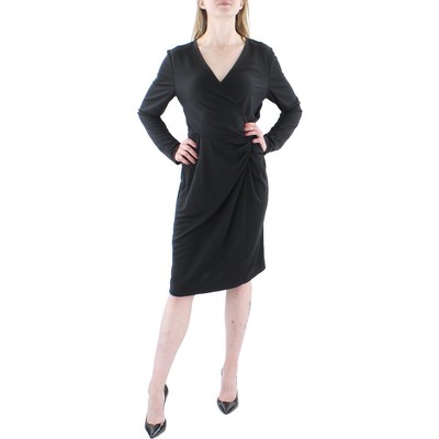 Женское черное трикотажное миди-платье для коктейлей и вечеринок Lauren Ralph Lauren 10 BHFO 1961