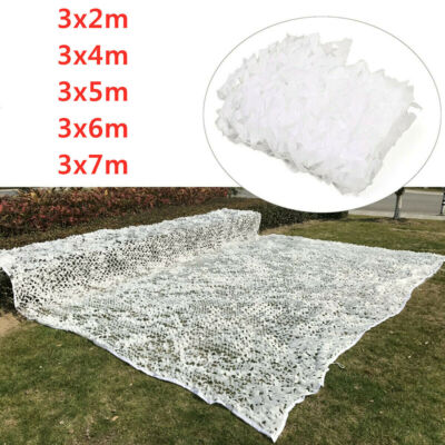 Weiße Camouflage Net Innenpool Tarnnetz Army Military Hunting Camo Deko 3x7m DE