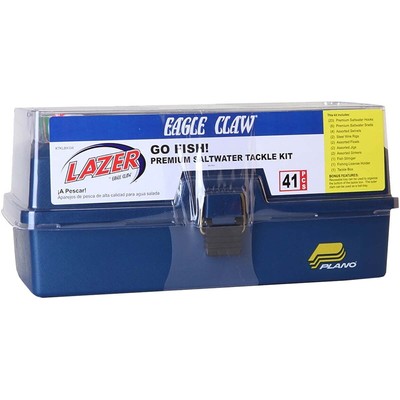 Eagle Claw Lazer Sharp Go Fish Tackle Box Kit with Assorted Tackle