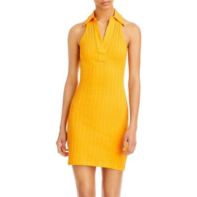 

Helmut Lang Женское мини-платье-поло оранжевое мини-платье с воротником  BHFO 5585, Apricot