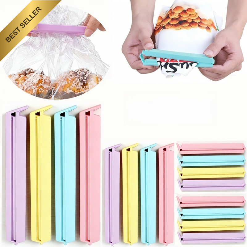 11Pcs, 3 Size Set Plastic Bag Clips for Kitchen Storage, Reusable Sealers in Pas