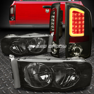 ЗАКОПЧЕННЫЙ КОРПУС ФАРЫ С ПРОЗРАЧНЫМ УГЛОМ + КРАСНЫЙ 3D СВЕТОДИОДНЫЙ ЗАДНИЙ СТОП-СИГНАЛ ДЛЯ 02-05 RAM