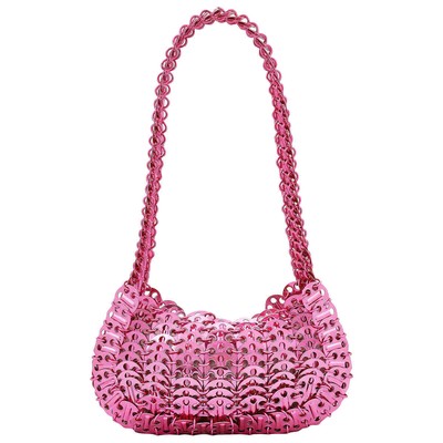 Pre-owned Rabanne Paco  1969 Metal Discs Shoulder Bag 23ass0337met480 In Pink