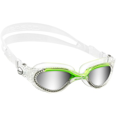 Cressi Flash Swim Goggle, Clear/Green Mirrored Lenses