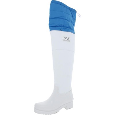 

Женские высокие ботфорты Sam Edelman Abrie White 7 Medium (B,M) BHFO 5957, White mat/blue nylon, Abrie