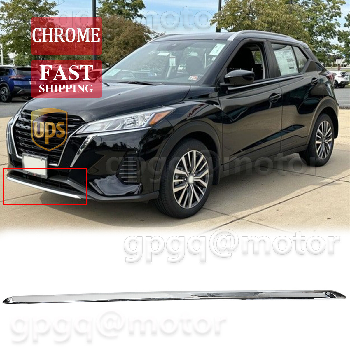 For Nissan Kicks 2021-2023 Front Lower Bumper Trim Chrome