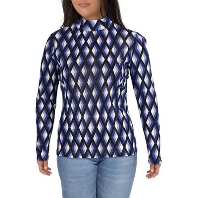 

Diane Von Furstenberg Женская синяя водолазка Remy Top  BHFO 8484, Mercer large black