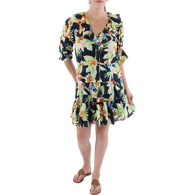 Женское повседневное миди-платье до колена с цветочным рисунком от Lauren Ralph Lauren 4 BHFO 6469