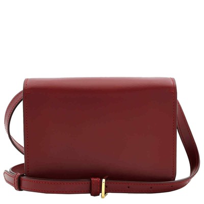 Pre-owned Burberry Dark Carmine Mini Tb Leather Crossbody 8041028 In Red