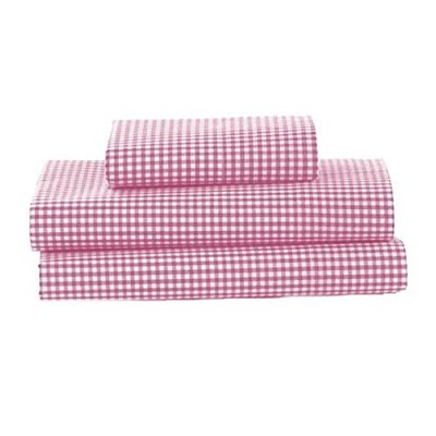 bkb Gingham Sheet Set, Pink